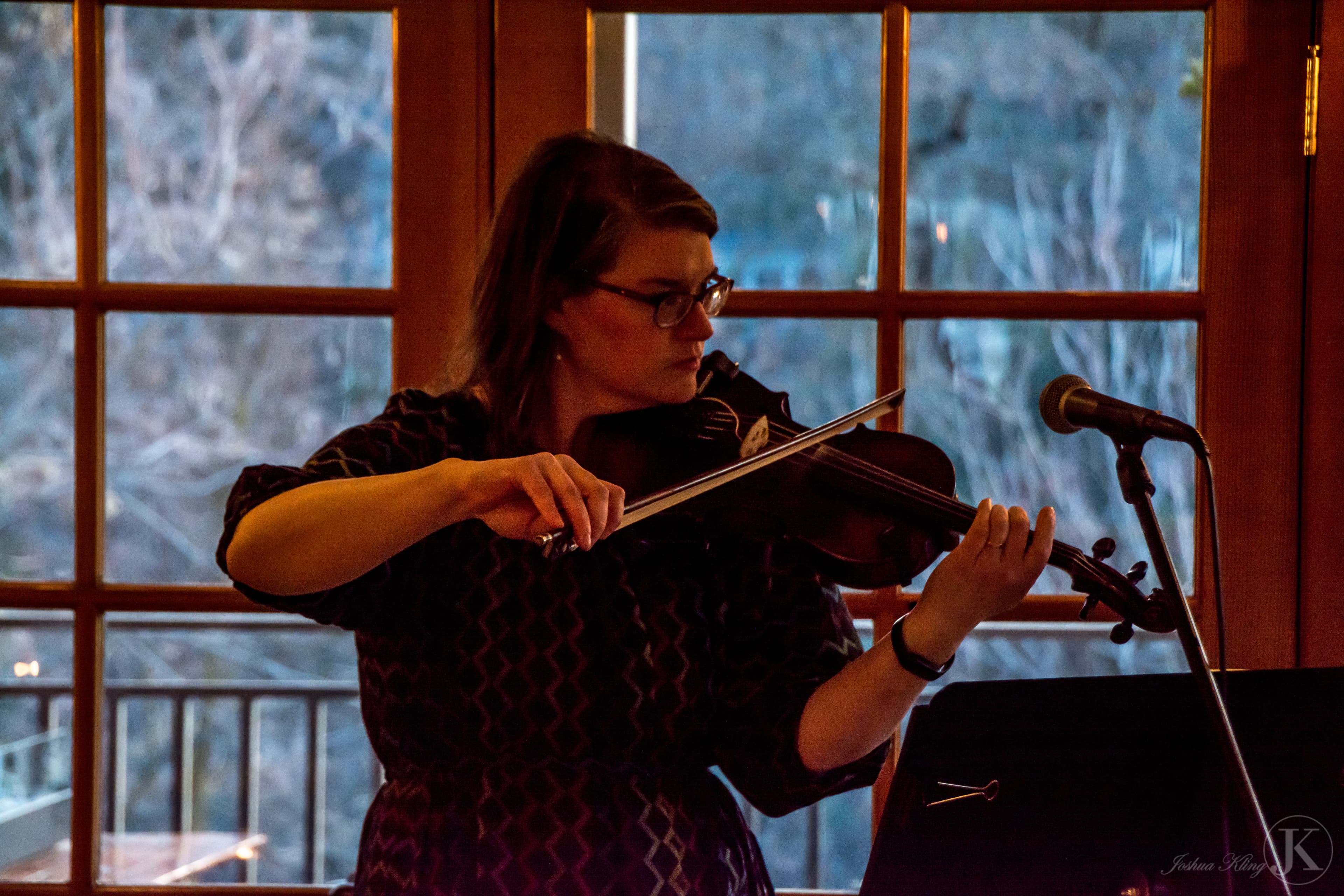 Gretchen on fiddle